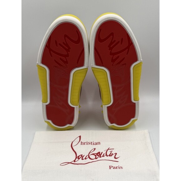 AUTHENTIC Christian Louboutin High Top Sneakers Red Sole Size 44.5 EU 11.5 US main image 10